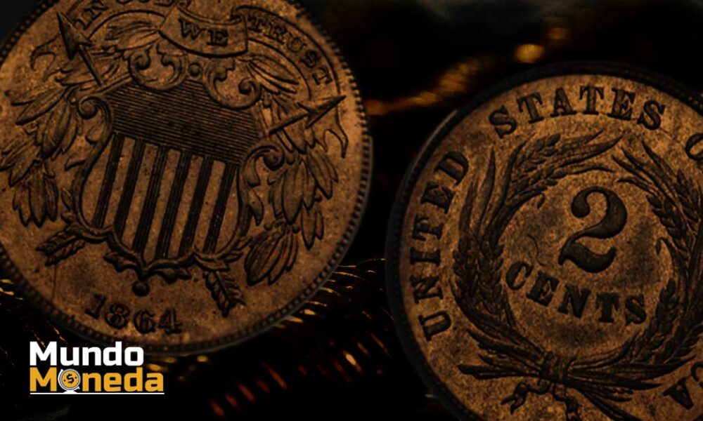 Moneda-antigua-2-centavos-Estados-Unidos