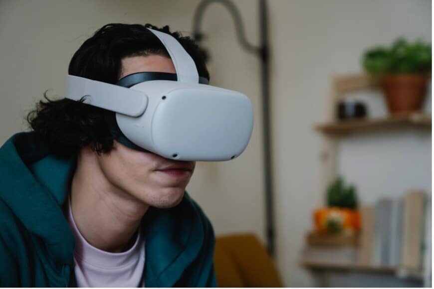 A person using smart technology.
