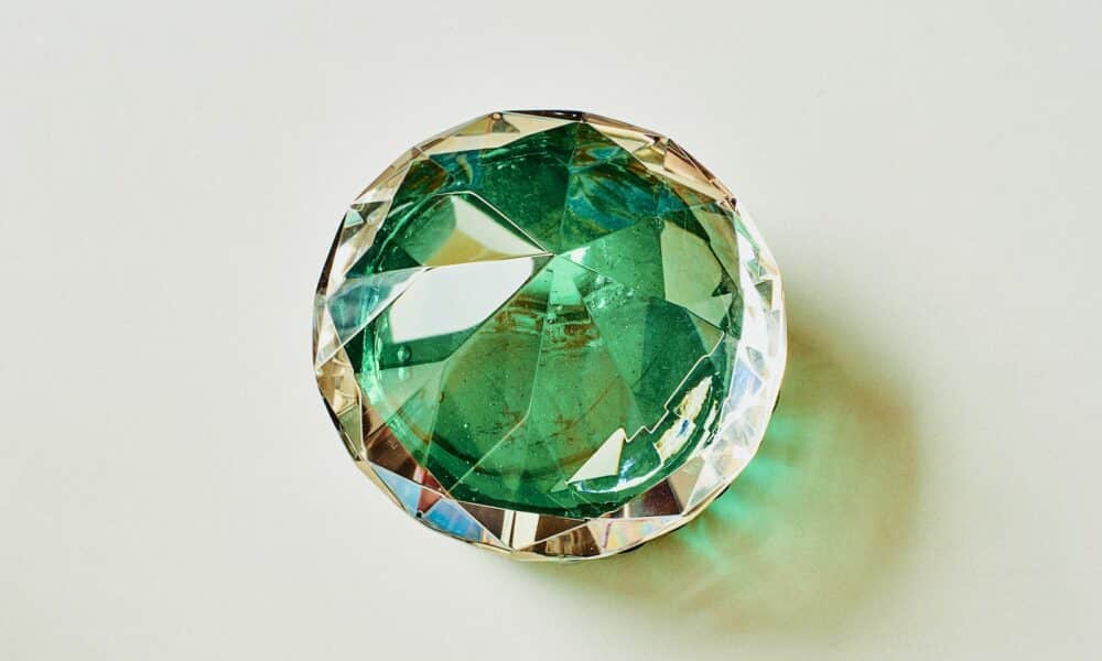 green and blue glass ball