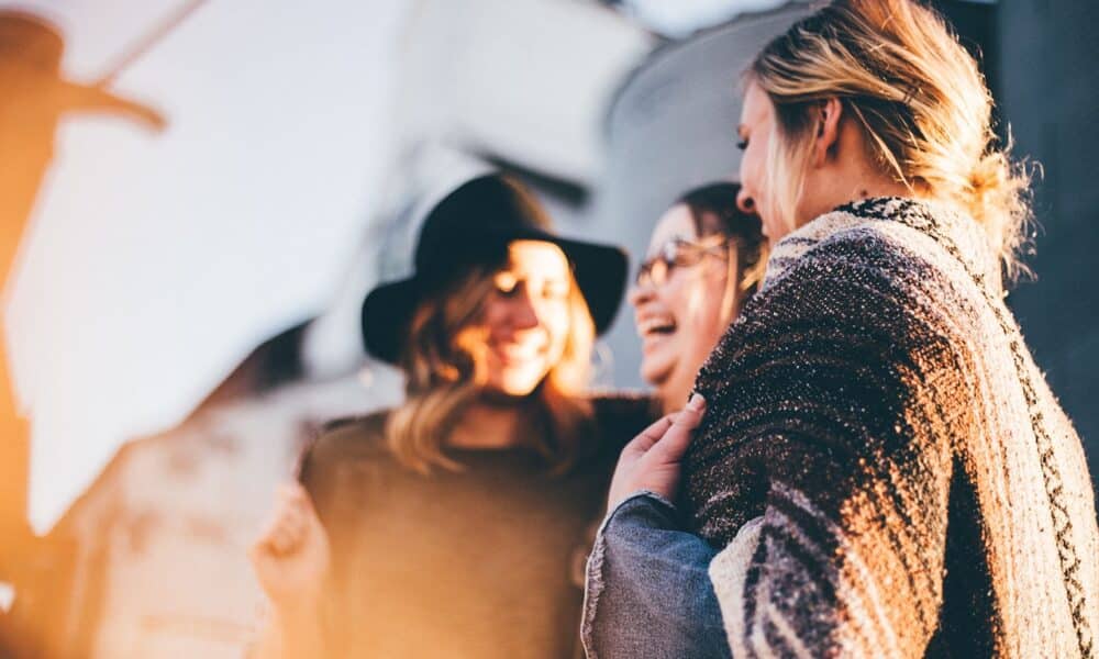 people, women, talking