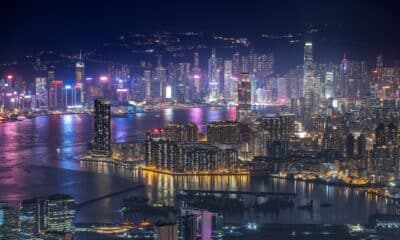 skyscrapers, buildings, harbor