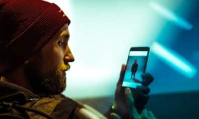 man using smartphone