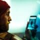 man using smartphone