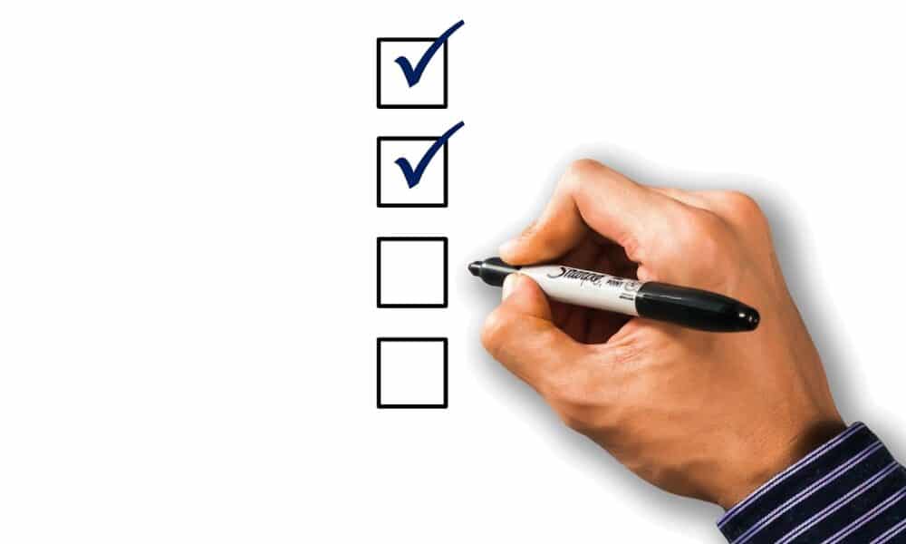 checklist, list, hand