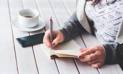 woman, write, notepad