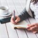 woman, write, notepad