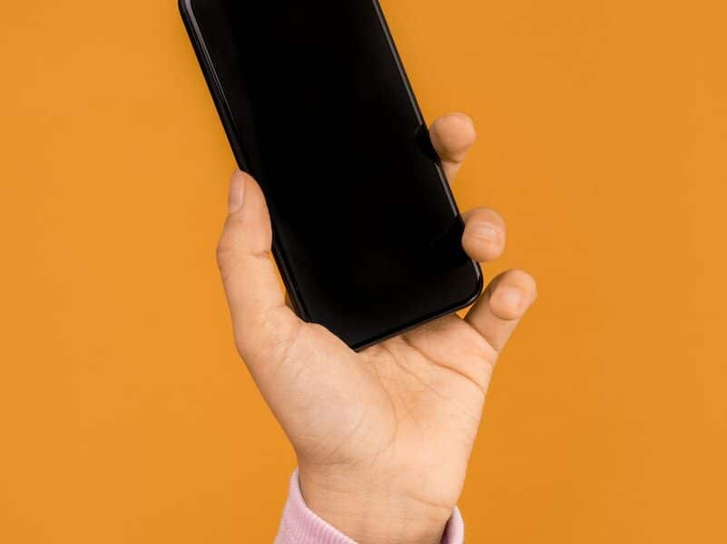 Person Holding a Cellular Phone