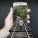 train track, railroad, smartphone
