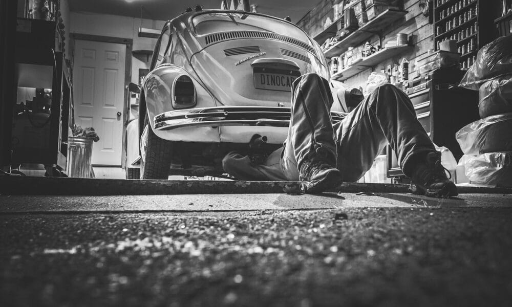 man, car, repair