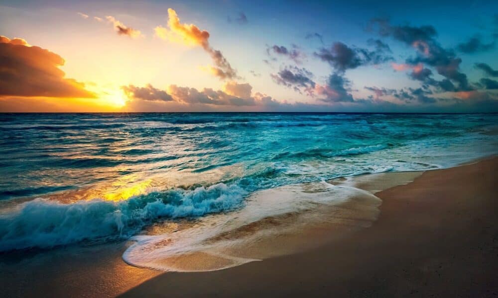 beach, sun, evening