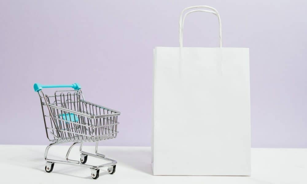 Push Cart and a White Paperbag