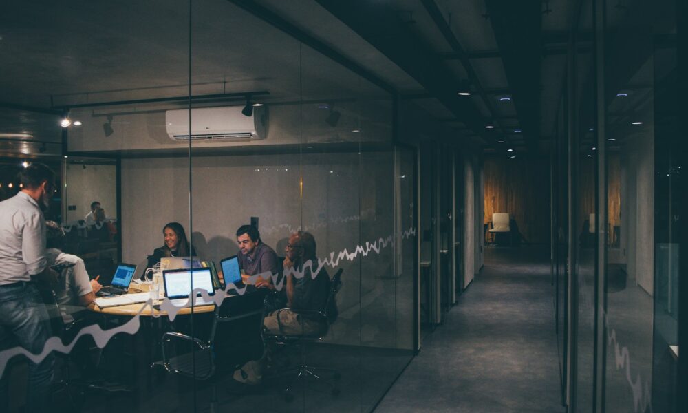 group of people having a meeting