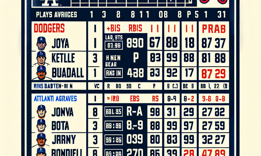 dodgers vs atlanta braves match player stats