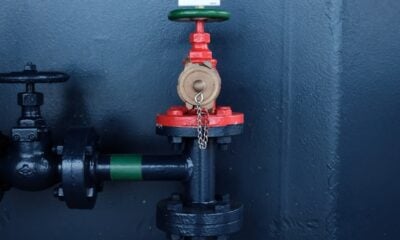 black and red metal part