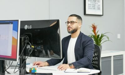 a person sitting at a desk