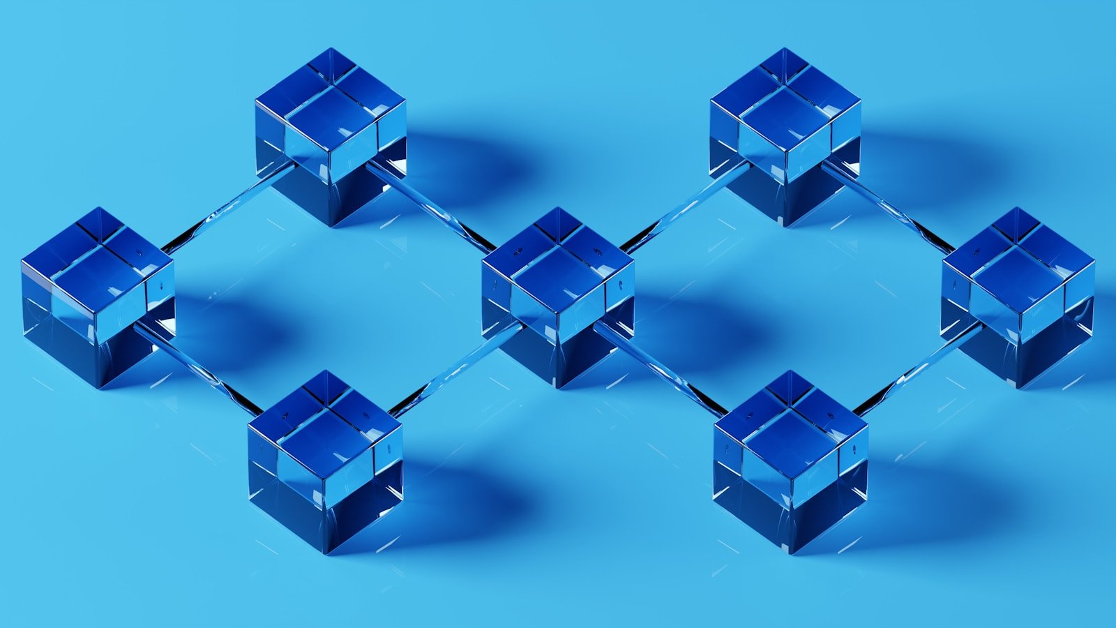 Onchain Finance Explained: A Review by Bintense 16 a group of blue cubes