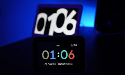 black digital clock at 1:06