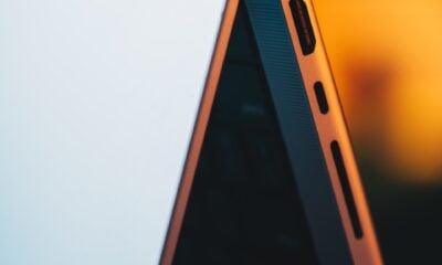a close up of a laptop computer with a blurry background