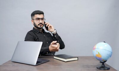 a man talking on the phone