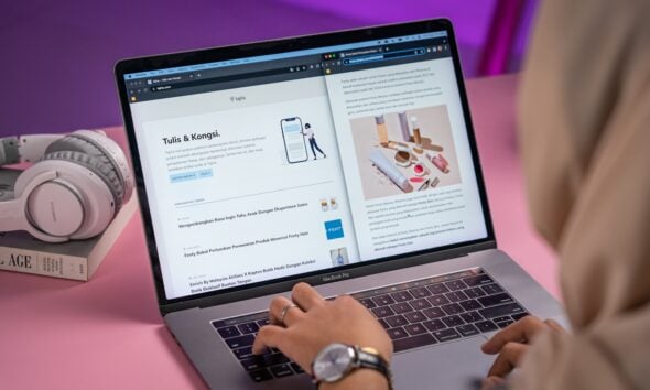 a person using a laptop