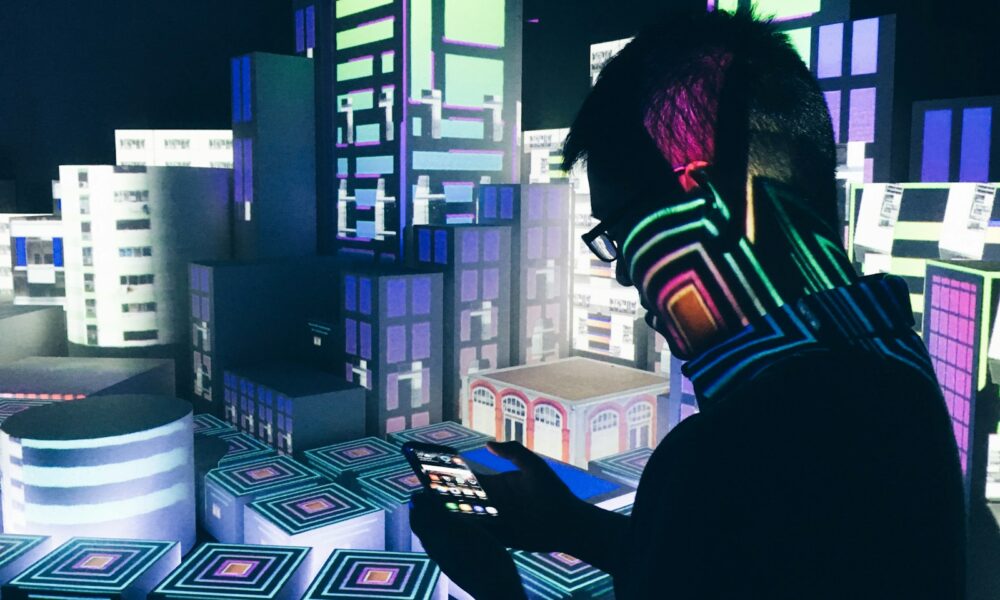 man inside computerized room