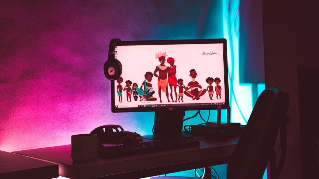 a tv on a stand