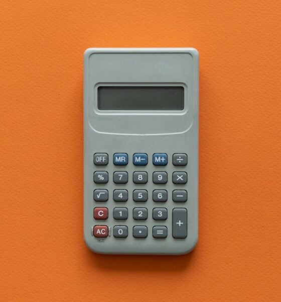 a calculator on a table