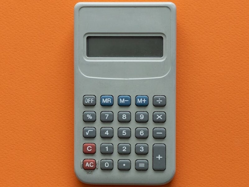 a calculator on a table