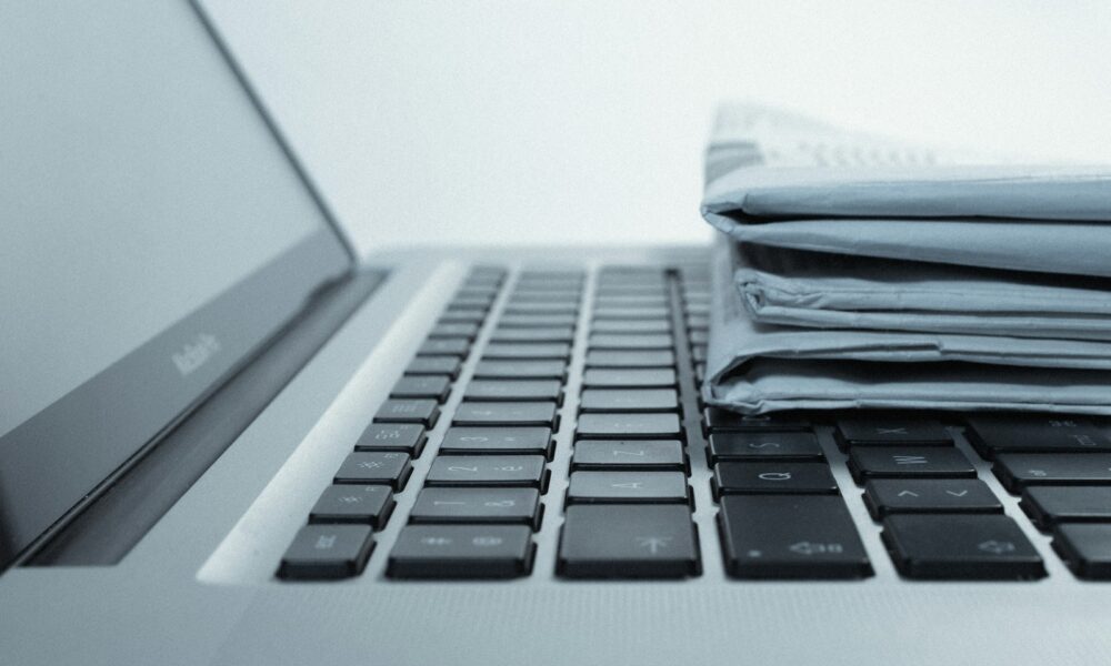 grey and black laptop computer