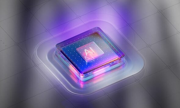 A square object with a purple light coming out of it