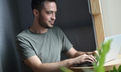 a man using a laptop