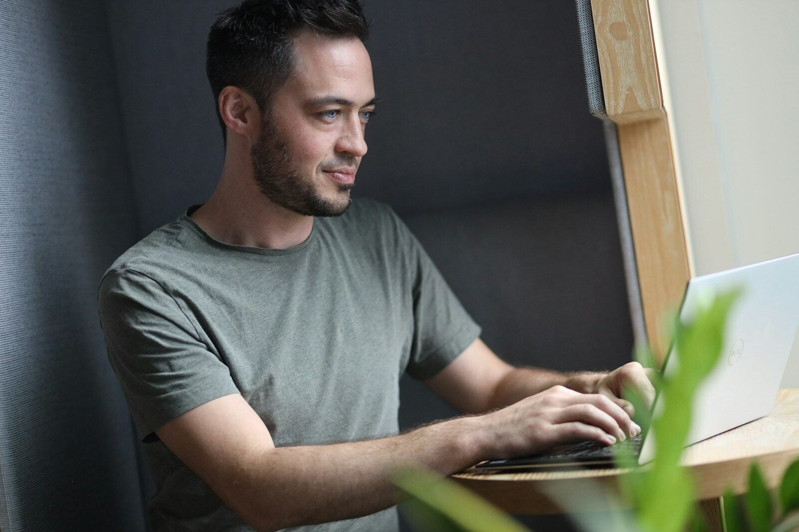 a man using a laptop