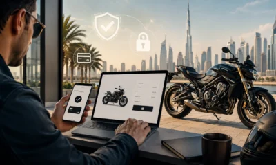 man shopping motorbike online