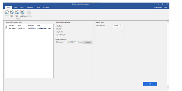 How to Split Large PST File into Smaller Parts of All Outlook Versions? 34 Spitling completed