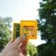 a person is holding a small yellow object