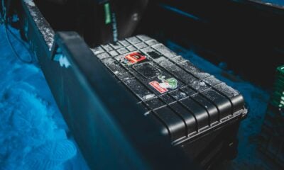 black plastic tool box