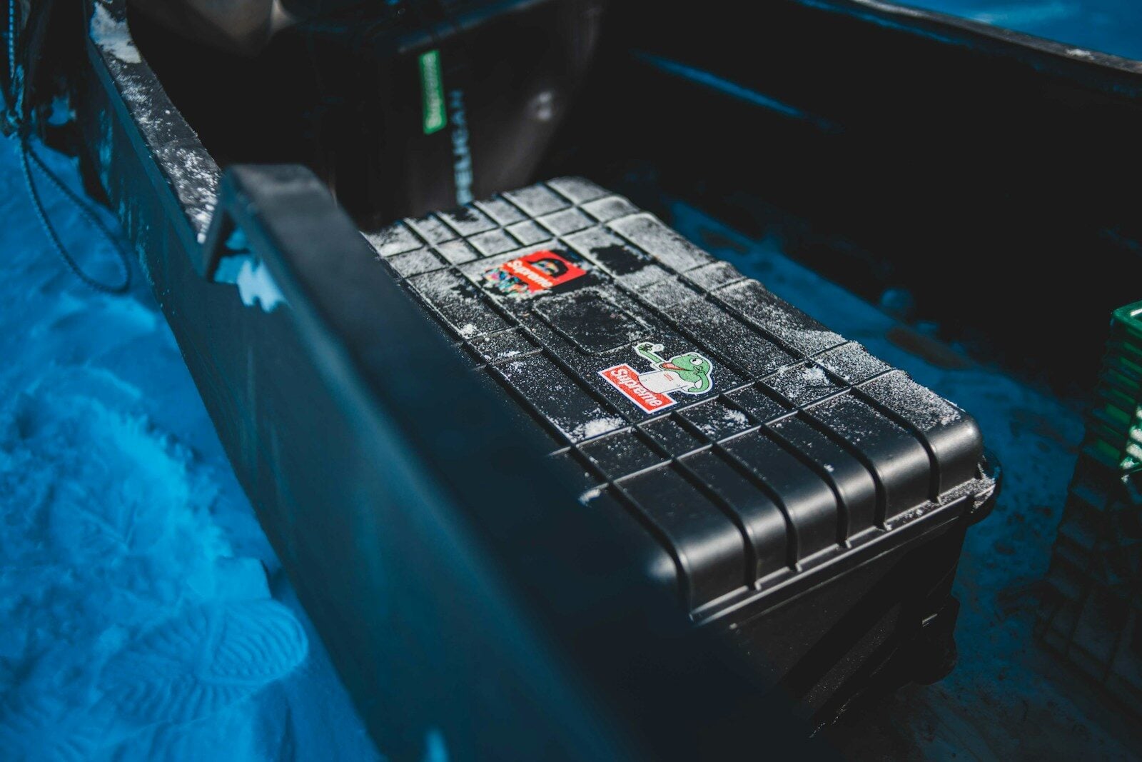 black plastic tool box