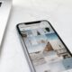 black android smartphone on white table