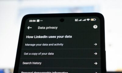 Linkedin data privacy settings on a smartphone screen