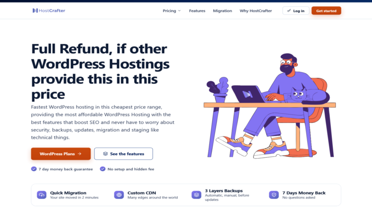 HostCrafter 16 Screenshot 2026 09 15 at 11 34 40 Managed WordPress Hosting — Fast Uncrowded Honest Pricing HostCrafter1 768x432