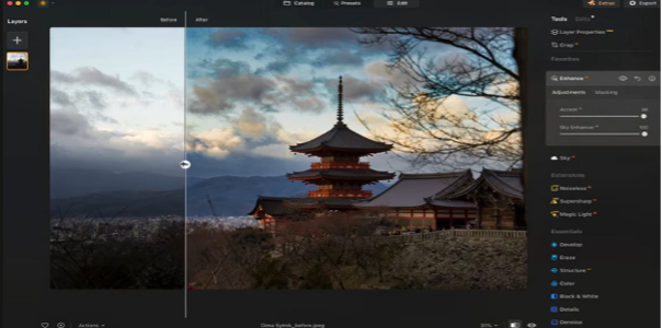 Luminar Neo AI photo enhancement