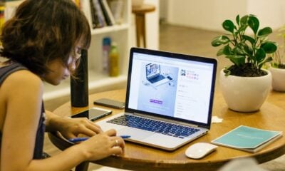 woman browsing on her laptop