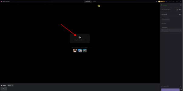 Upload image in HitPaw FotorPea enhancer