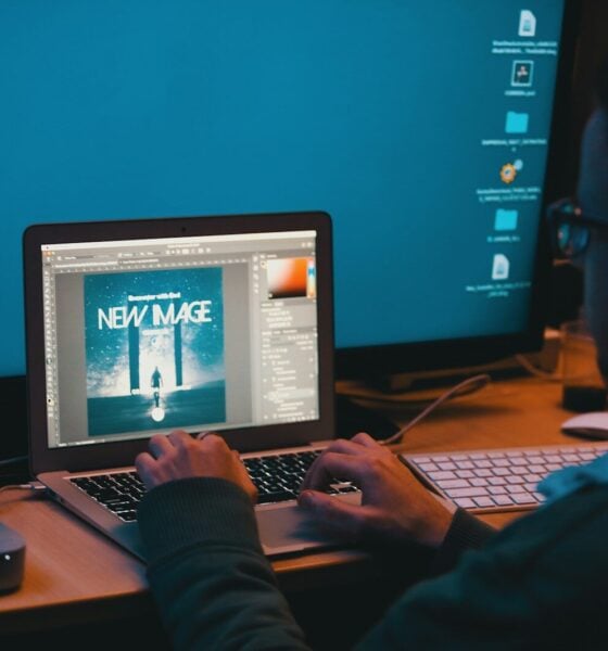 a man using a laptop