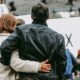 a man and woman hugging
